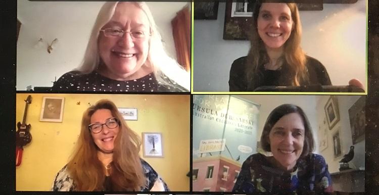 Några av läsambassadörerna som deltog i webbinariet.