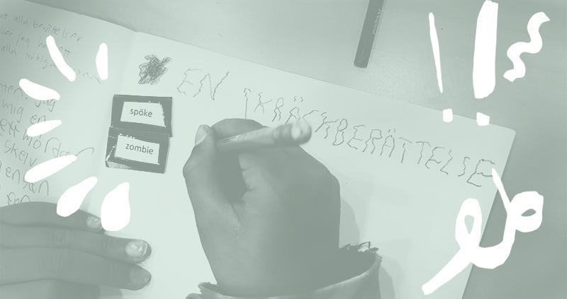 En hand med en penna som skrivit texten 