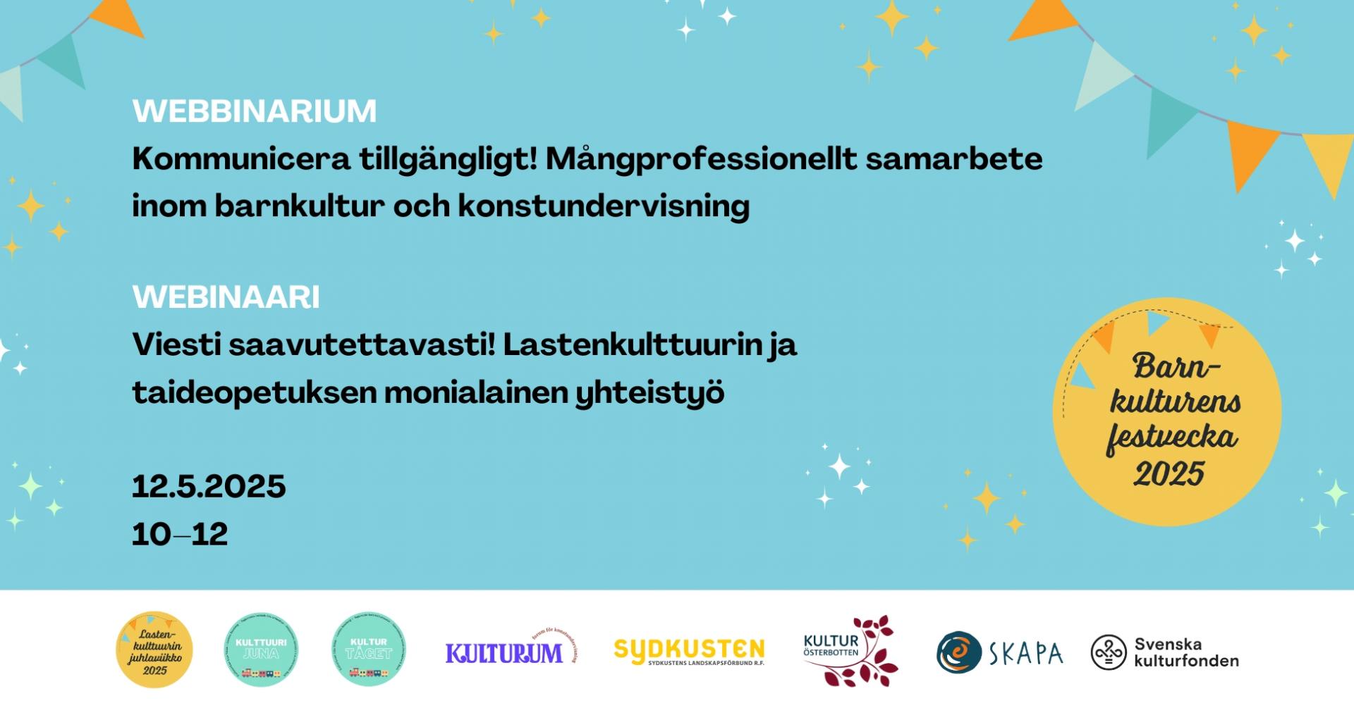 Webbinarium kring tillgänglig kommunikation inom barnkultur och konstundervisning